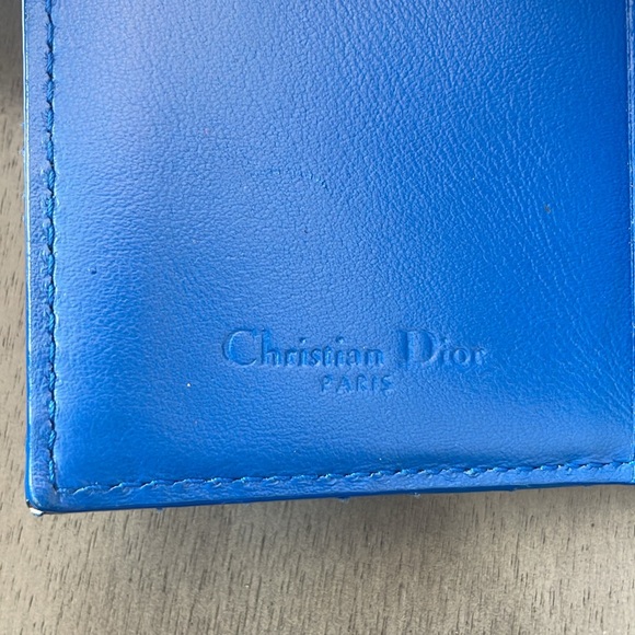 ❌SOLD❌ Dior Blue Cannage Patent Leather Zip Around Bifold Wallet - Picture 12 of 15